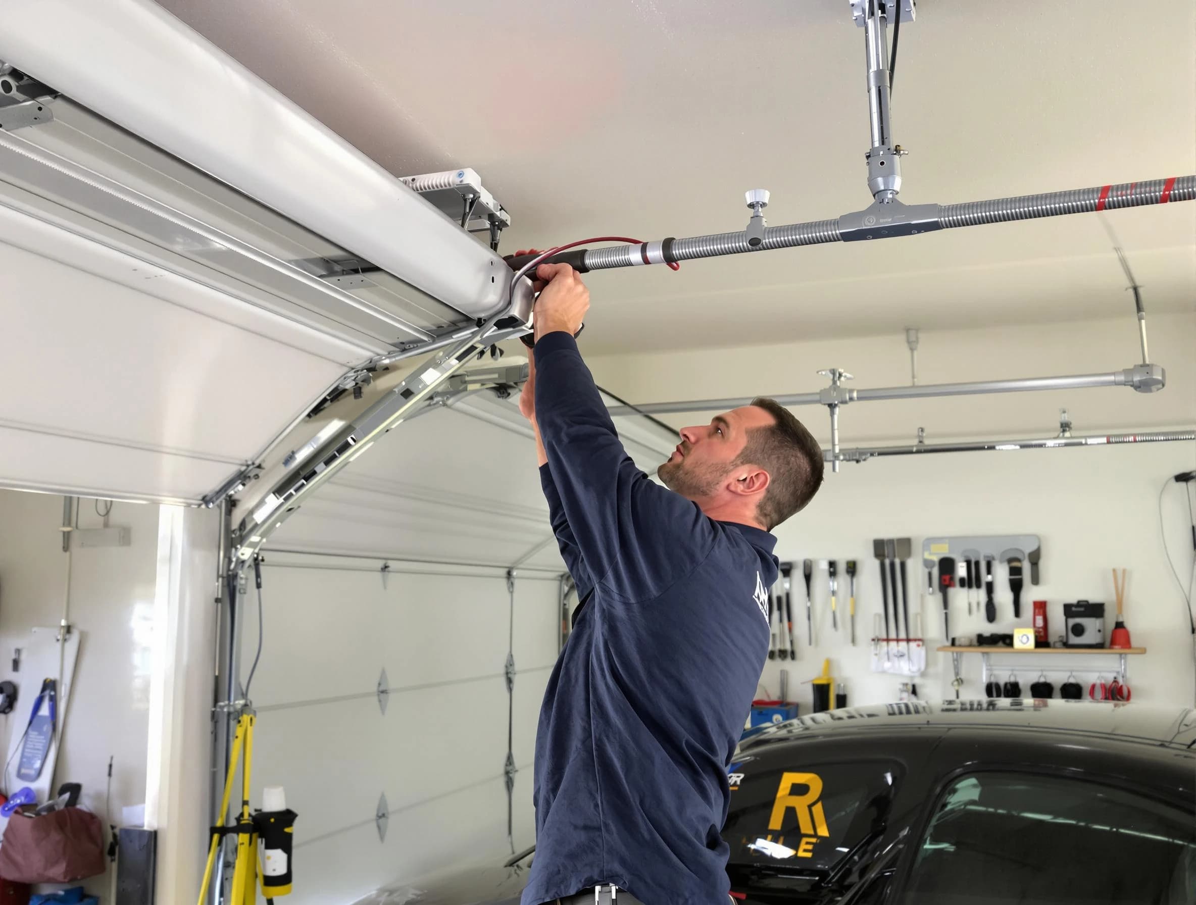 Heron Bay Garage Door Repair technician performing garage door cable repair in Heron Bay