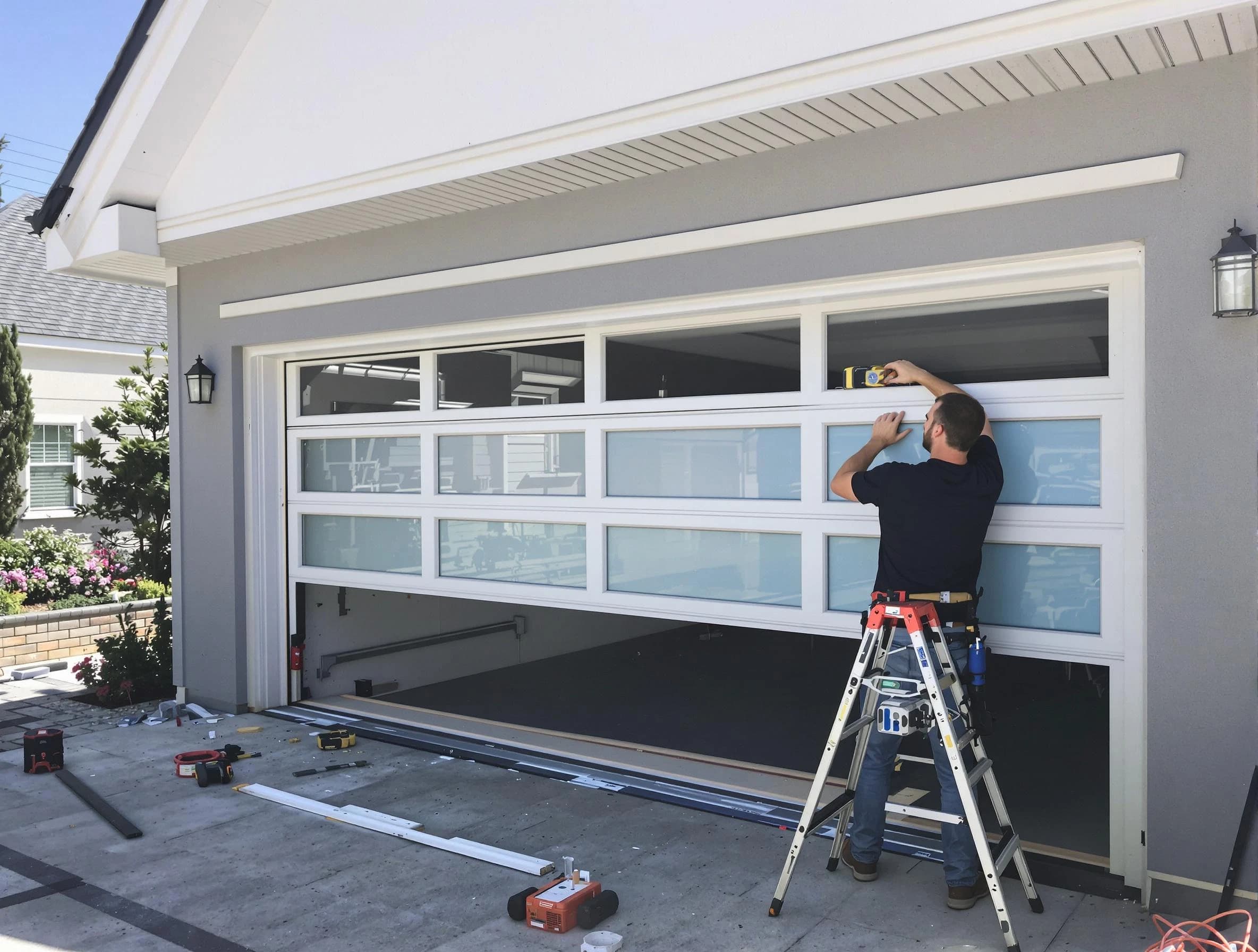 Heron Bay Garage Door Repair team performing garage door replacement in Heron Bay