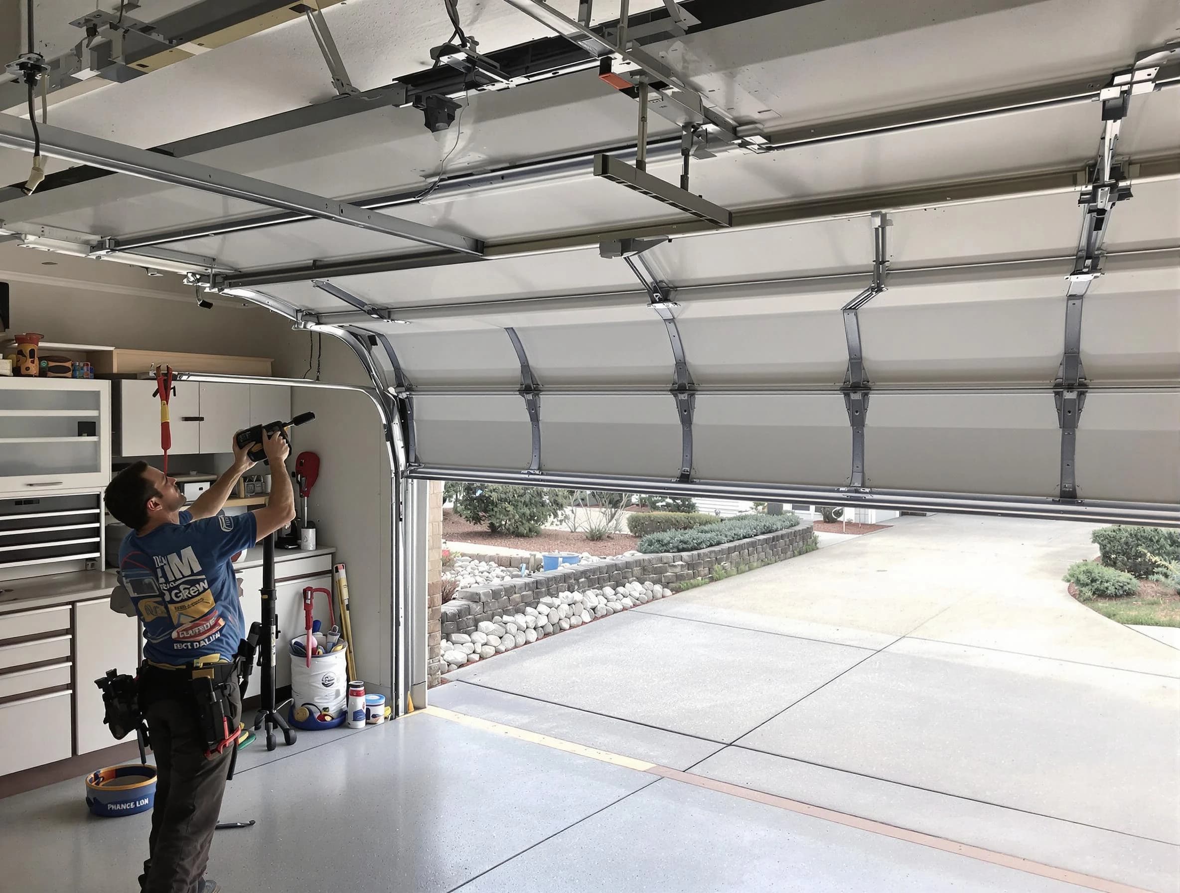 Garage door track repair service by Heron Bay Garage Door Repair in Heron Bay