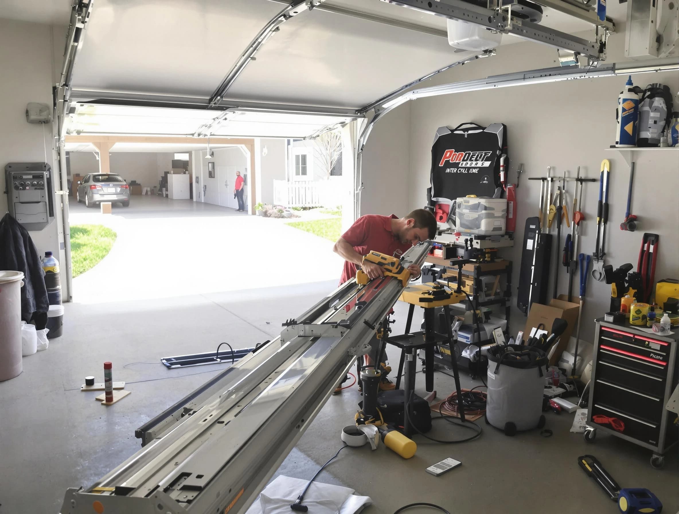 Heron Bay Garage Door Repair expert performing track repair in Heron Bay
