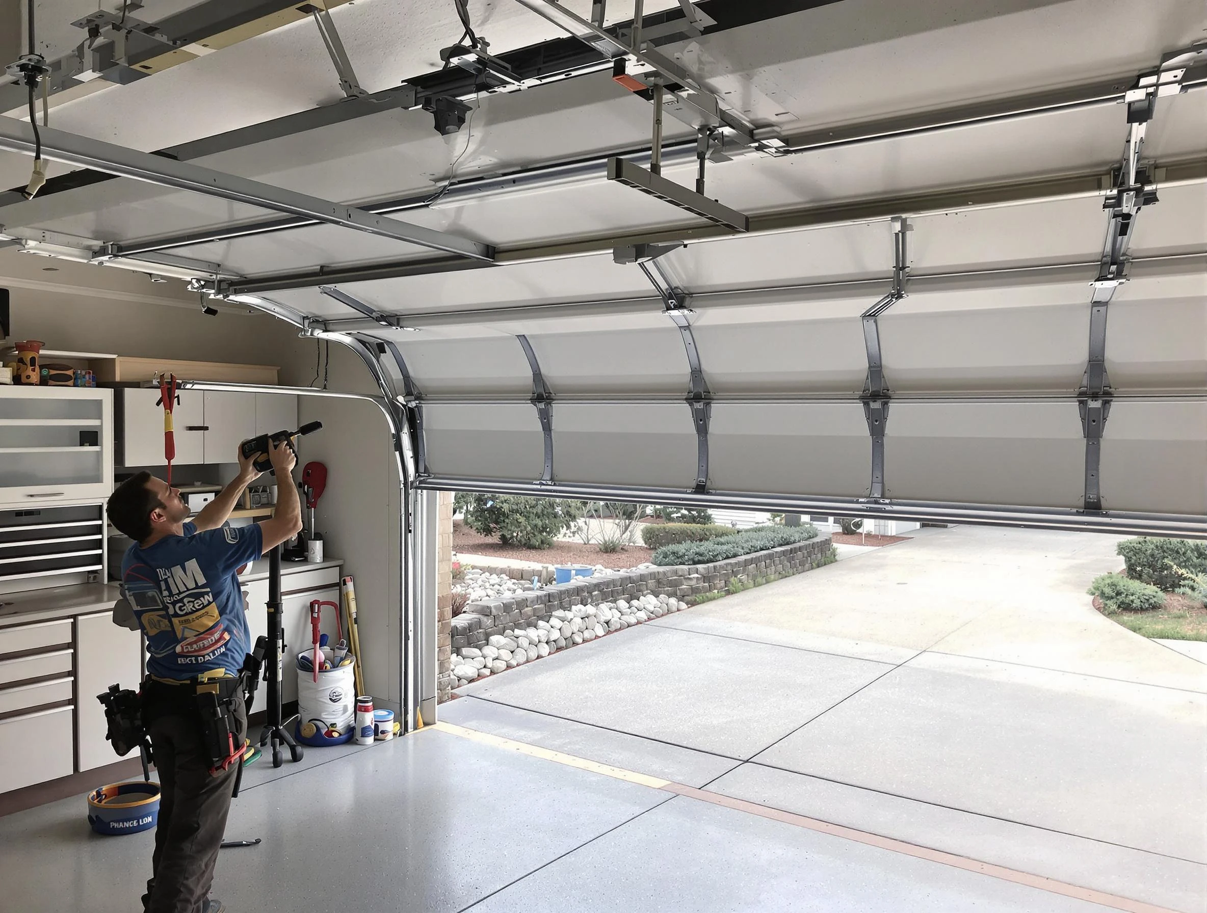 Garage door track repair service by Heron Bay Garage Door Repair in Heron Bay
